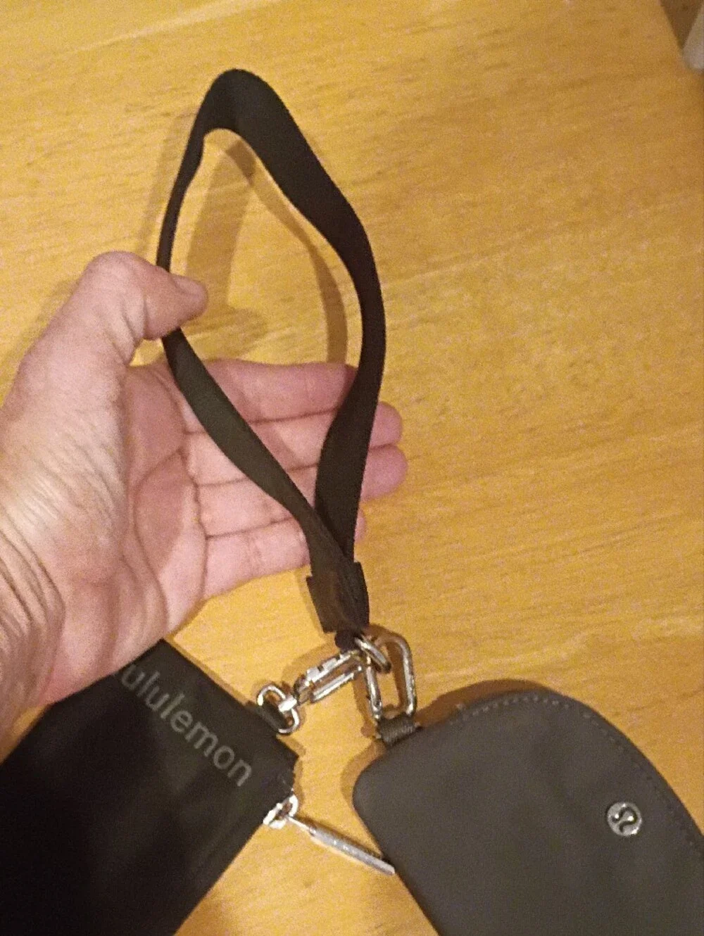 lululemon athletica Black Wrist Strap with Dual Pouches
